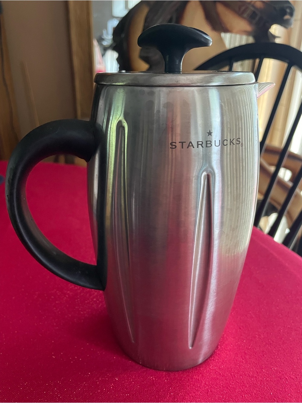 Starbucks Silver Stainless French Press with Black Handle